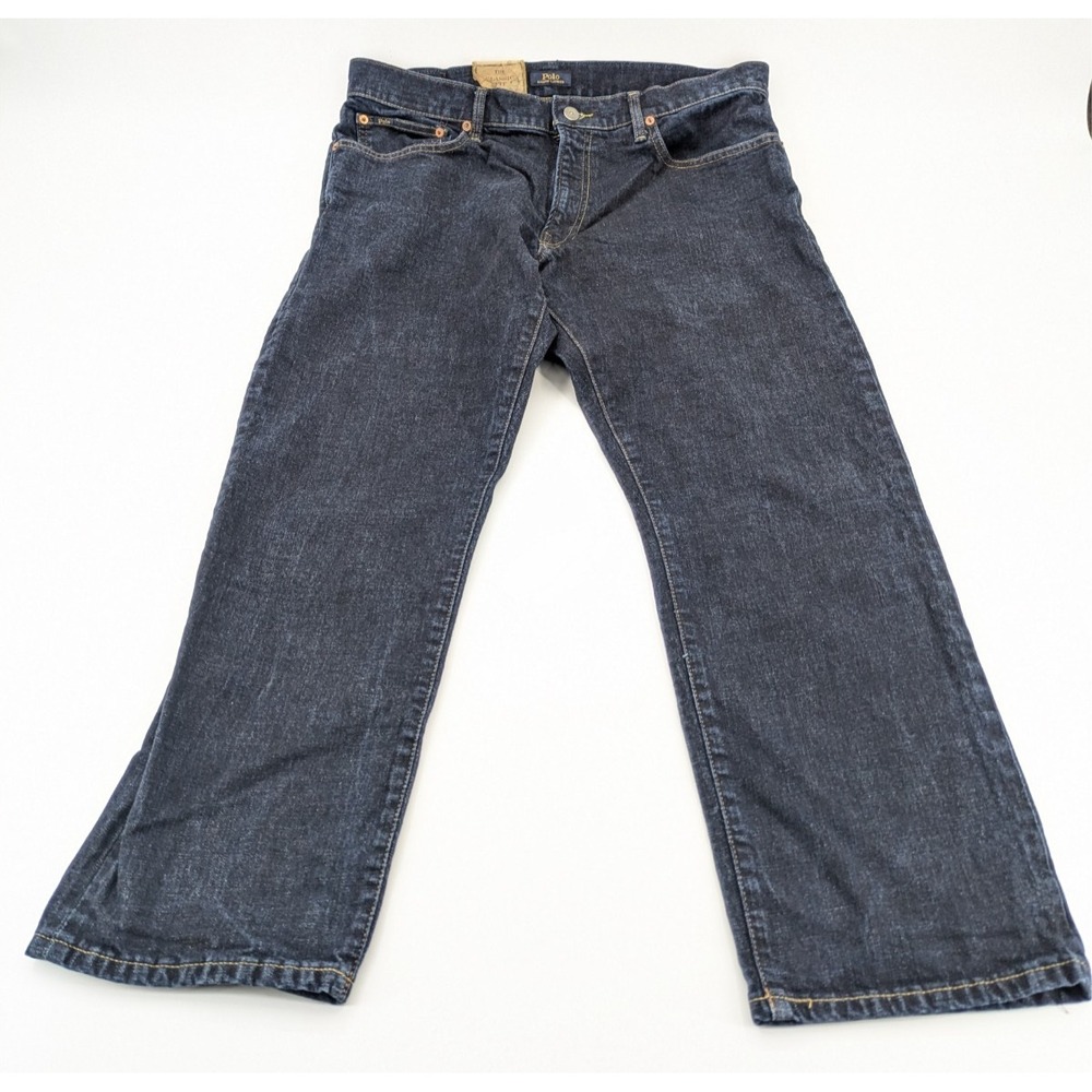 Polo Ralph Lauren The Classic Fit Stretch Men's 36x28 Dark Wash Straight Leg
